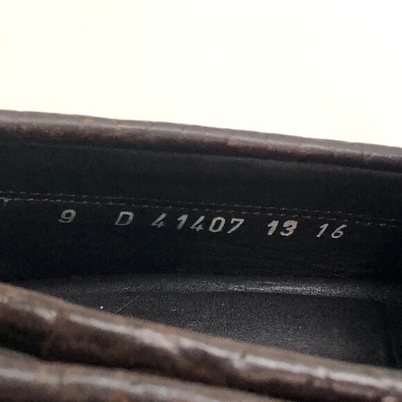 Allen Edmonds Guidare Tassel Driving Loafer Brown Crocodile Pattern Leather 9 - Picture 9 of 12